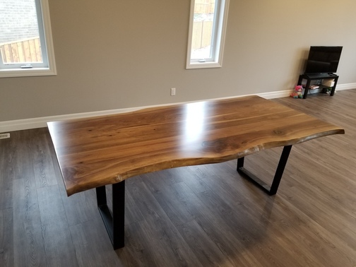 Custom Solid Wood Walnut Live Edge Dining Room Table