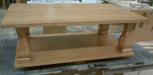  Solid Wood Maple Coffee Table with Balustrade Legs 